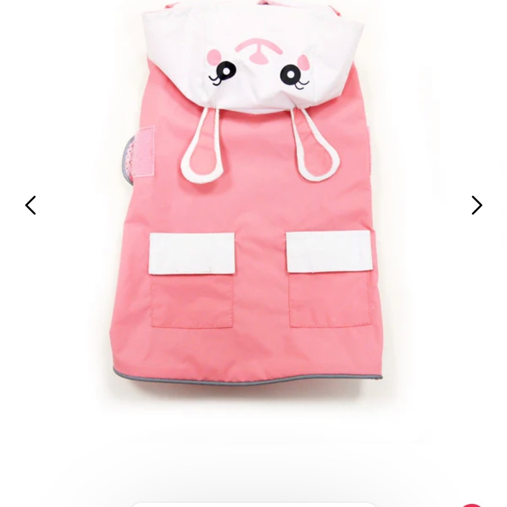 Pink and White Bunny Hooded Dog Raincoat
Lg